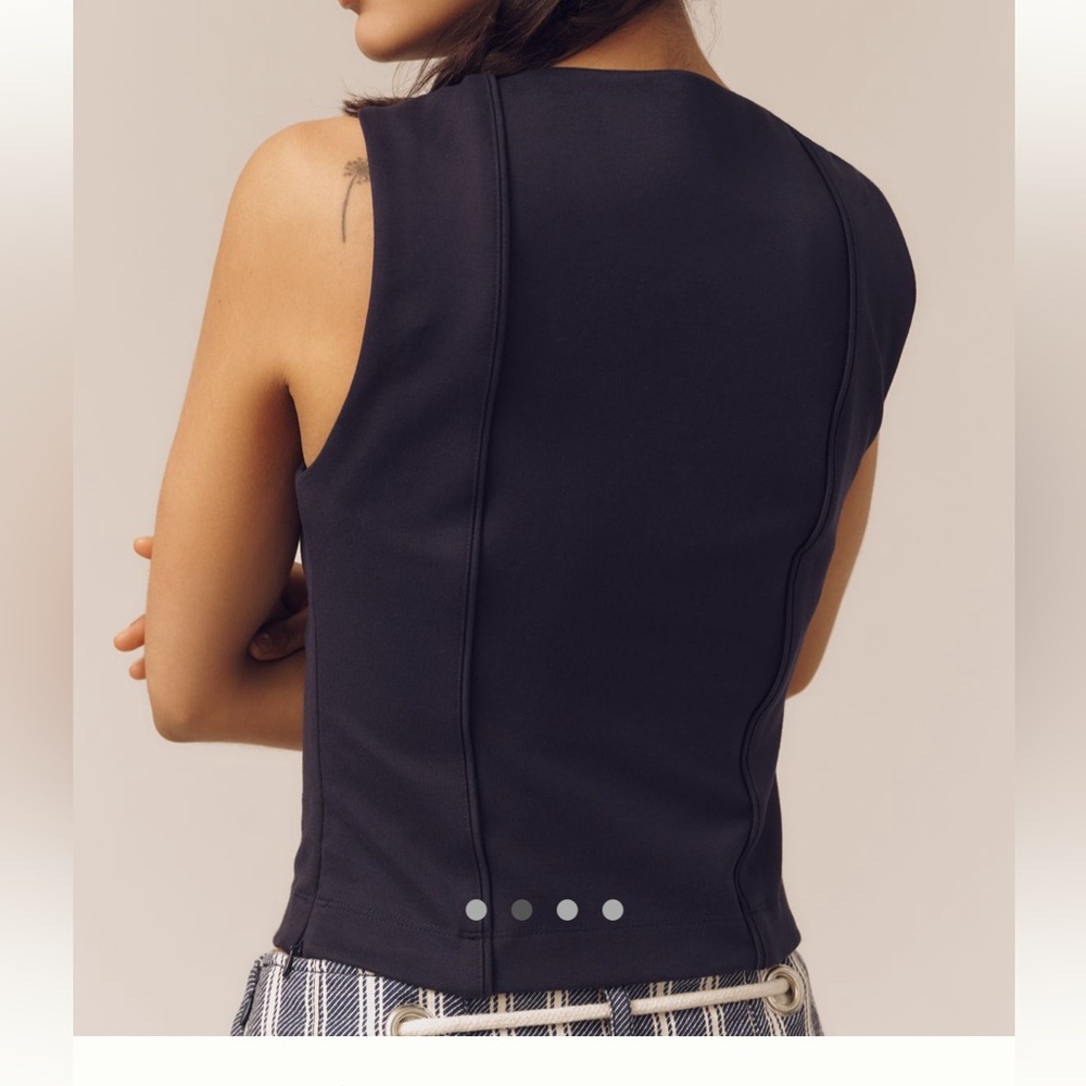 Maeve Seamed Shell Top - Navy Sz Large Runs Small NWT - Picture 8 of 9